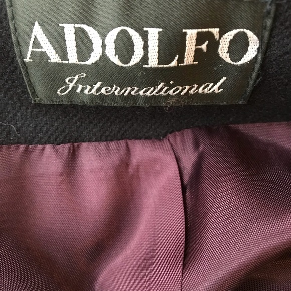 ⚜️ Adolfo Navy Blue Wool Blazer - Size 8 - Picture 3 of 3